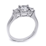 1.5 CT Sterling Silver Platinum Finish Three Stone Bridal Ring
