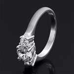 1.5 CT Sterling Silver Platinum Finish Three Stone Bridal Ring