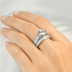 2.00 Carat Wedding Band Engagement Ring Set Authentic Sterling Silver