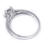1.00 Carat Round Cut Cubic Zirconia Ring Sterling Silver Petite Design