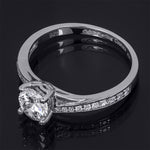 1.00 Carat Round Cut Cubic Zirconia Ring Sterling Silver Petite Design