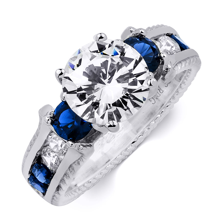 Cubic zirconia and sapphire engagement rings hot sale
