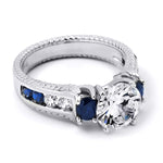 2.00 Carat Blue Sapphire Cubic Zirconia Gemstone Ring Sterling Silver