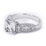 1.25 tcw Princess Cut Contemporary Style Engagement Ring Solid Silver