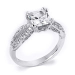 1.25 tcw Princess Cut Contemporary Style Engagement Ring Solid Silver