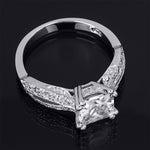 1.25 tcw Princess Cut Contemporary Style Engagement Ring Solid Silver