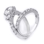 2.0 Carat Round Cut Wedding Band Engagement Ring Set Sterling Silver