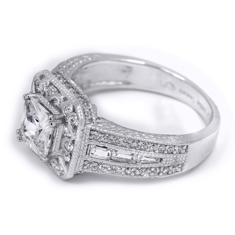 Princess Cut 2.15 Carat CZ Wedding Engagement Ring Sterling Silver