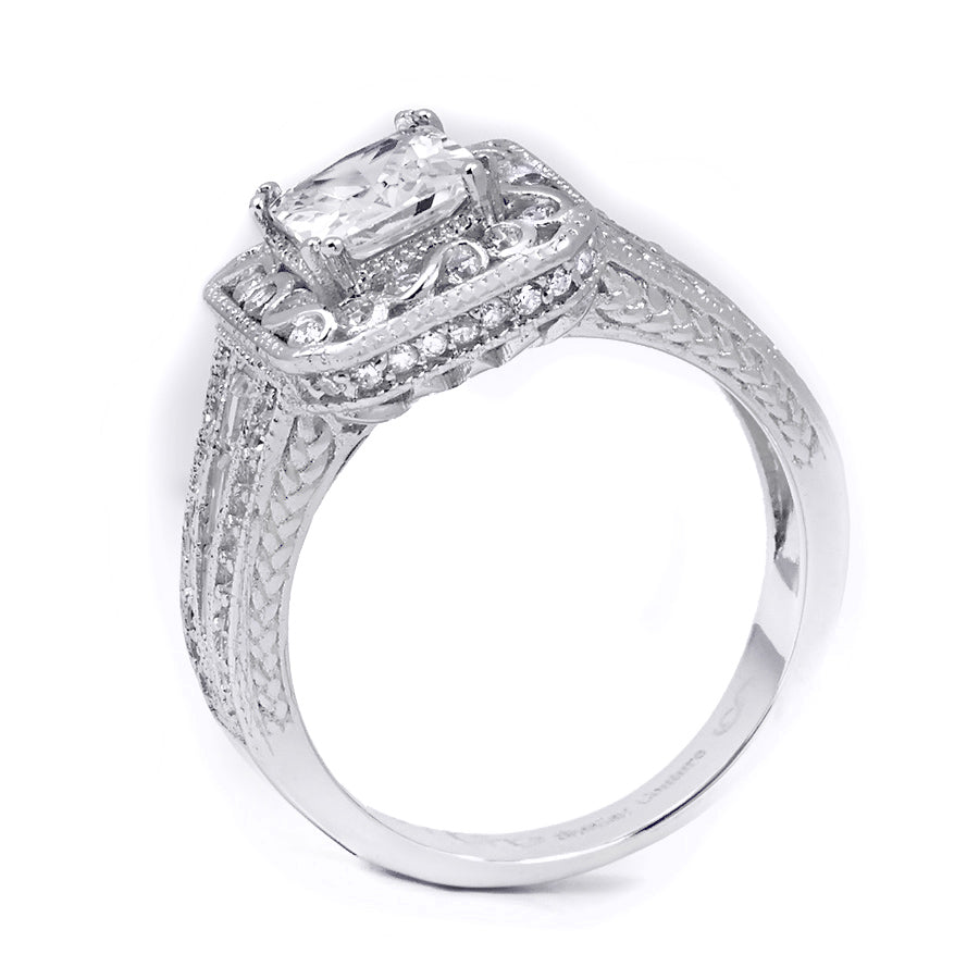 Princess Cut 2.15 Carat CZ Wedding Engagement Ring Sterling Silver