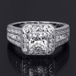Princess Cut 2.15 Carat CZ Wedding Engagement Ring Sterling Silver