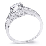 2.00 Carat Round Cut Cubic Zirconia Ring Authentic Sterling Silver