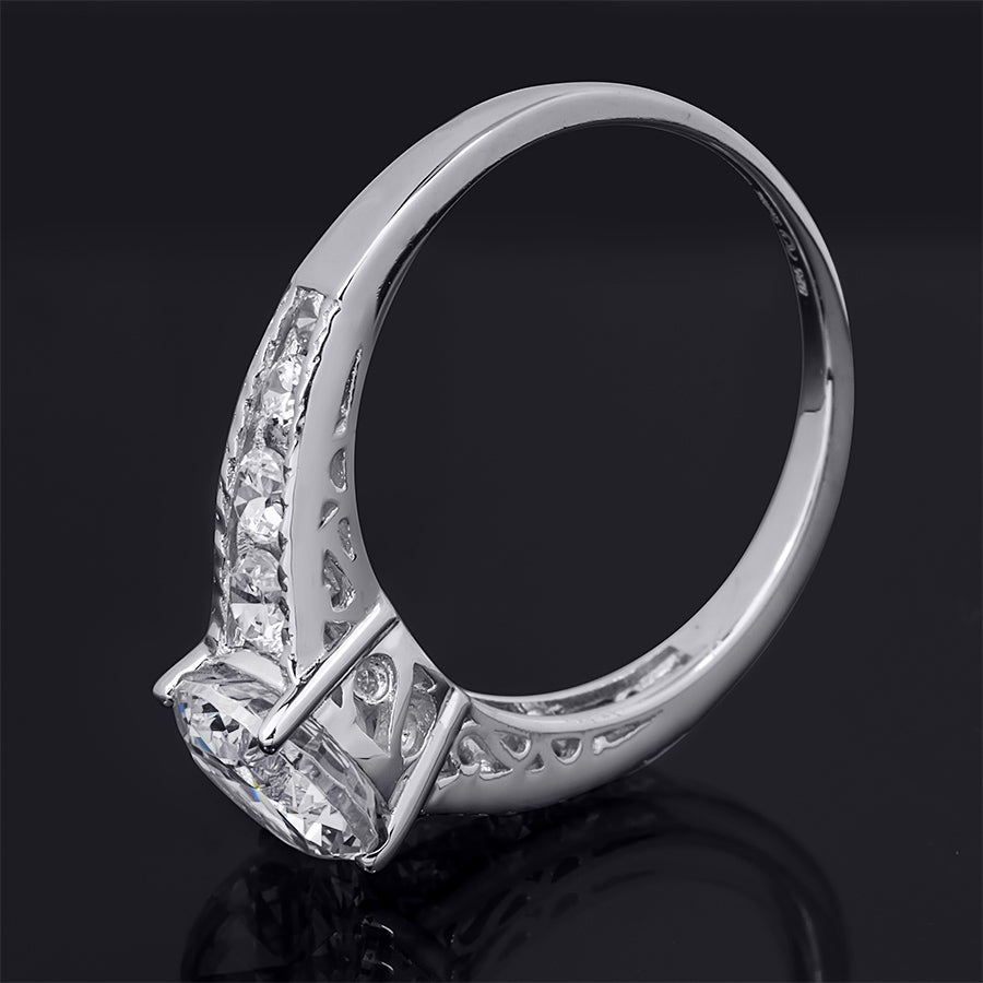 2.00 Carat Round Cut Cubic Zirconia Ring Authentic Sterling Silver