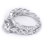 Womens Classic Round Cut 2.8 CT Bridal Ring Set Sterling Silver