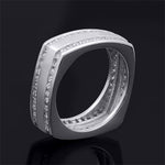 Men's 8mm 1.0 Carat Square Anniversary Band Ring Solid Sterling Silver