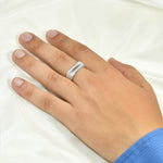 Men's 8mm 1.0 Carat Square Anniversary Band Ring Solid Sterling Silver