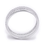 Men's 6mm Sterling Silver 0.75 CT Eternity Wedding Band Ring Round Cut