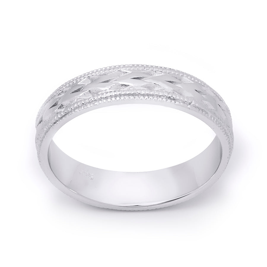 Men's Vintage Anniversary Wedding Band Ring Solid Sterling Silver 5mm