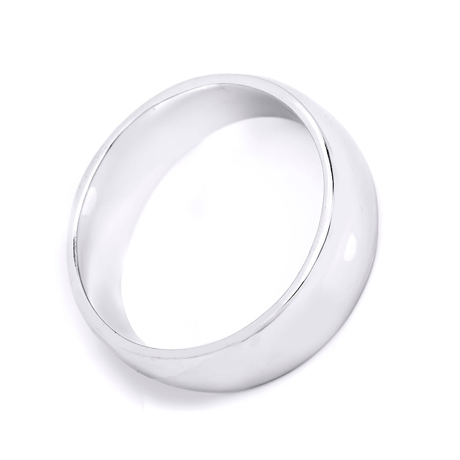 Men's Platinum Over Sterling Silver 7mm Comfort Fit Band Ring