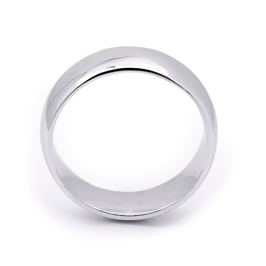 Men's Platinum Over Sterling Silver 7mm Comfort Fit Band Ring