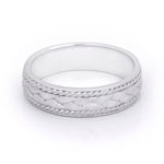 Men's Vintage Ring Wedding Band Brushed Smooth Edges 6mm Solid Silver