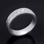 Men's Vintage Ring Wedding Band Brushed Smooth Edges 6mm Solid Silver