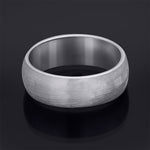 Mens Anniversary Wedding Band Ring Brushed Solid Silver 7mm Size 8-12