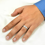 Mens Rotating Wedding Band Ring Authentic Sterling Silver Comfort Fit