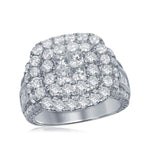 14kt White Gold Womens Princess Round Diamond Soleil Cluster Bridal Wedding Engagement Ring 3-1/2 Cttw