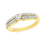 10kt Yellow Gold Womens Round Diamond Solitaire Bridal Wedding Engagement Ring 1/4 Cttw