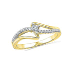 10kt Yellow Gold Womens Round Diamond Solitaire Promise Bridal Ring 1/6 Cttw