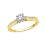 10kt Yellow Gold Womens Round Diamond Solitaire Bridal Wedding Engagement Ring 1/6 Cttw