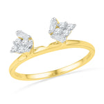 14kt Yellow Gold Womens Baguette Diamond Ring Guard Wrap Solitaire Enhancer 1/4 Cttw