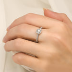 0.25 CT Carat Diamond Engagement RING Princess Cut 10k White Gold