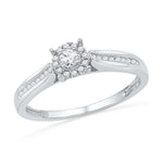 10kt White Gold Womens Round Diamond Solitaire Bridal Wedding Engagement Ring 1/6 Cttw