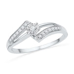 10kt White Gold Womens Round Diamond Solitaire Bridal Wedding Engagement Ring 1/10 Cttw