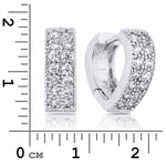 1/4 CT Simulated Diamond Hoop Earrings Silver Plated Fashion