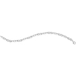 Sterling Silver Womens Round Diamond Mom Mother Heart Link Bracelet .03 Cttw