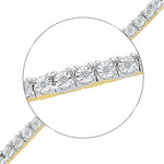 10kt Yellow Gold Womens Round Diamond Miracle Fashion Bracelet 1/4 Cttw