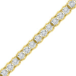 10kt Yellow Gold Womens Round Diamond Tennis Bracelet 1/2 Cttw