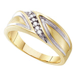 10kt Yellow Gold Mens Round Diamond Wedding Band Ring 1/10 Cttw
