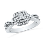 10kt White Gold Womens Princess Diamond Solitaire Bridal Wedding Engagement Ring 1/2 Cttw