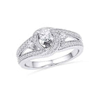 10k White Gold Womens Round Diamond Bridal Wedding Engagement Anniversary Ring 1/2 Cttw