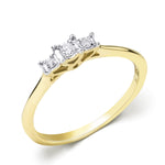Women's Diamond Engagement RING 10k Yellow Gold 0.10 CT Size 5-11