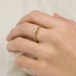 Women's Diamond Engagement RING 10k Yellow Gold 0.10 CT Size 5-11