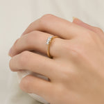 Women's Diamond Engagement RING 10k Yellow Gold 0.10 CT Size 5-11