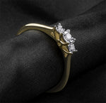 Women's Diamond Engagement RING 10k Yellow Gold 0.10 CT Size 5-11