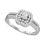 10k White Gold Womens Princess Diamond Solitaire Bridal Wedding Engagement Ring 1/2 Cttw