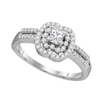 10k White Gold Womens Princess Diamond Solitaire Bridal Wedding Engagement Ring 1/2 Cttw