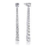 Women's Dangle Earrings Enhanced CZ 1.50 CT White Gold Plated Bridal Accessories
