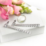 Women's Dangle Earrings Enhanced CZ 1.50 CT White Gold Plated Bridal Accessories